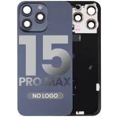 Back Glass w/ MagSafe Magnet & NFC & Flashlight Flex For iPhone 15 Pro Max (Aftermarket) (Blue Titanium) (No Logo)