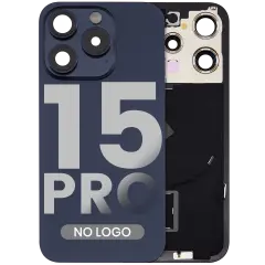 Back Glass w/ MagSafe Magnet & NFC & Flashlight Flex For iPhone 15 Pro (Aftermarket) (Blue Titanium) (No Logo)