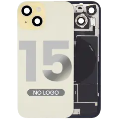 Back Glass w/ MagSafe Magnet & NFC & Flashlight Flex For iPhone 15 (Aftermarket) (Yellow) (No Logo)