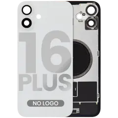 Back Glass w/ MagSafe Magnet For iPhone 16 Plus (Aftermarket) (White) (No Logo)