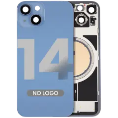 Back Glass w/ MagSafe Magnet For iPhone 14 (Aftermarket) (Blue) (No Logo)