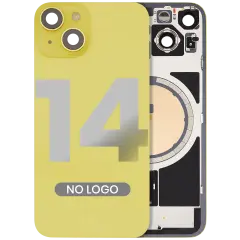 Back Glass w/ MagSafe Magnet For iPhone 14 (Aftermarket) (Yellow) (No Logo)