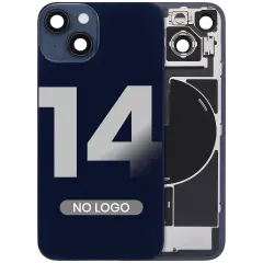 Back Glass With Steel Plate With Wireless NFC & MagSafe Magnet Pre-Installed For iPhone 14 (No Logo) (Midnight)