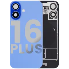 Back Glass w/ MagSafe Magnet & NFC & Flashlight Flex For iPhone 16 Plus (Used OEM Pull: Grade A) (Ultramarine)