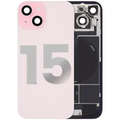 Back Glass w/ MagSafe Magnet & NFC & Flashlight Flex For iPhone 15 (Quality - OEM Pull C) (Pink)