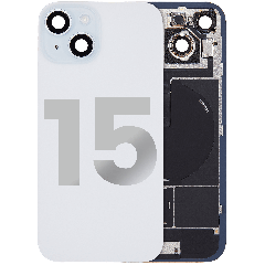 Back Glass w/ MagSafe Magnet & NFC & Flashlight Flex For iPhone 15 (Quality - OEM Pull C) (Blue)