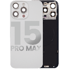 Back Glass w/ MagSafe Magnet & NFC & Flashlight Flex For iPhone 15 Pro Max (Used OEM Pull: Grade B) (White Titanium)