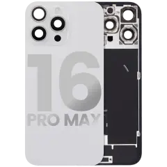 Back Glass w/ MagSafe Magnet & NFC & Flashlight Flex For iPhone 16 Pro Max (Used OEM Pull: Grade C) (White Titanium)