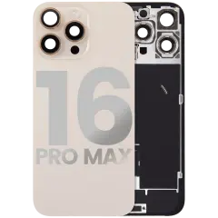 Back Glass w/ MagSafe Magnet & NFC & Flashlight Flex For iPhone 16 Pro Max (Quality - OEM Pull C) (Desert Titanium)