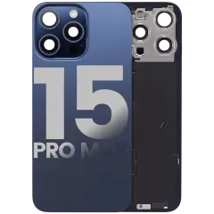 Back Glass w/ MagSafe Magnet & NFC & Flashlight Flex For iPhone 15 Pro Max (Used OEM Pull: Grade C) (Blue Titanium)