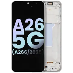 OLED Assembly With Frame Compatible For Samsung Galaxy A26 5G (A266 / 2025) (Service Pack) (White) 