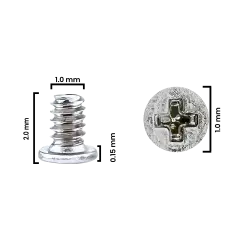 Screw For iPhone 12 Pro Max (M1.0×1.0×2.0D×0.15T) (30 Pack) (Service Pack)