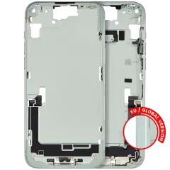 Mid-Frame Housing  W/ Charging Port Flex & Small Parts  For iPhone 15 Plus (EU / Global Version) (Used OEM Pull: Grade A) (Green)
