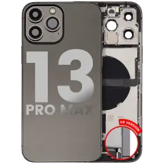 Back Housing W/ Charging Port Flex & Small Parts  For iPhone 13 Pro Max (EU / Global Version) (Used OEM Pull: Grade C) (Graphite)