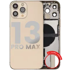 Back Housing W/ Charging Port Flex & Small Parts  For iPhone 13 Pro Max (EU / Global Version) (Used OEM Pull: Grade C) (Gold)