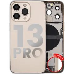 Back Housing W/ Charging Port Flex & Small Parts  For iPhone 13 Pro (US Version) (Used OEM Pull: Grade C) (Gold)