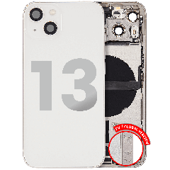 Back Housing W/ Charging Port Flex & Small Parts  For iPhone 13 (EU / Global Version) (Used OEM Pull: Grade C) (Starlight)