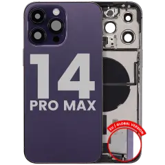 Back Housing W/ Charging Port Flex & Small Parts  For iPhone 14 Pro Max (EU / Global Version) (Used OEM Pull: Grade B) (Deep Purple)