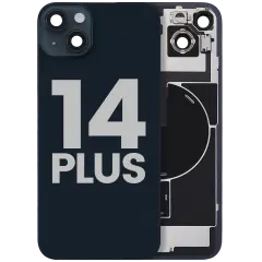 Back Glass w/ MagSafe Magnet & NFC & Flashlight Flex For iPhone 14 Plus (Quality - OEM Pull C) (Midnight)