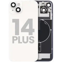 Back Glass w/ MagSafe Magnet & NFC & Flashlight Flex For iPhone 14 Plus (Used OEM Pull: Grade B) (Starlight)