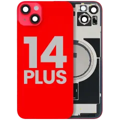Back Glass w/ MagSafe Magnet For iPhone 14 Plus (Used OEM Pull: Grade A) (Red)
