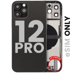 Back Housing W/ Charging Port Flex & Small Parts  For iPhone 12 Pro (US Version) (Used OEM Pull: Grade C) (Graphite)