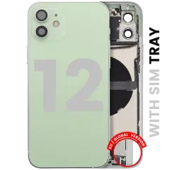 Back Housing W/ Charging Port Flex & Small Parts  For iPhone 12 (EU / Global Version) (Used OEM Pull: Grade B) (Green)