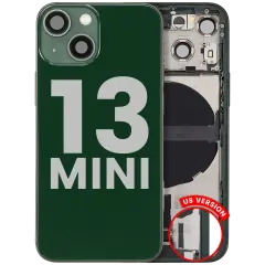 Back Housing W/ Charging Port Flex & Small Parts  For iPhone 13 Mini (US Version) (Used OEM Pull: Grade A) (Green)