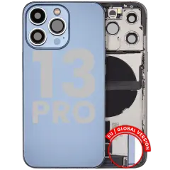 Back Housing W/ Charging Port Flex & Small Parts  For iPhone 13 Pro (EU / Global Version) (Used OEM Pull: Grade B) (Sierra Blue)