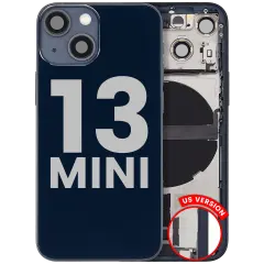 Back Housing W/ Charging Port Flex & Small Parts For iPhone 13 Mini (US Version) (Used OEM Pull: Grade C) (Midnight)