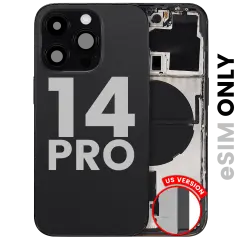 Back Housing W/ Small Parts For iPhone 14 Pro (US Version) (Used OEM Pull: Grade B) (Space Black)