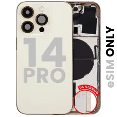 Back Housing W/ Small Parts For iPhone 14 Pro (US Version) (Used OEM Pull: Grade A) (Gold)