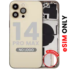 Back Housing W/ Small Parts For iPhone 14 Pro Max (US Version) (Aftermarket Plus) (Gold)