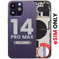 Back Housing W/ Small Parts For iPhone 14 Pro Max (US Version) (Aftermarket Plus) (Deep Purple)