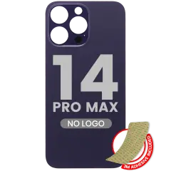 Back Glass With 3M Adhesive For iPhone 14 Pro Max (No Logo / Large Camera Hole) (Deep Purple)