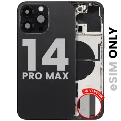 Back Housing W/ Small Parts For iPhone 14 Pro Max (US Version) (Used OEM Pull: Grade B) (Space Black)