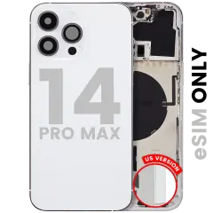 Back Housing W/ Small Parts For iPhone 14 Pro Max (US Version) (Used OEM Pull: Grade A) (Silver)