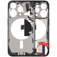 Mid-Frame Housing  W/ Charging Port Flex & Small Parts  For iPhone 15 Pro (US Version) (Used OEM Pull: Grade A) (Blue Titanium)