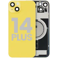 Back Glass w/ MagSafe Magnet For iPhone 14 Plus (Quality - OEM Pull B) (Yellow)