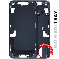 Mid-Frame Housing  W/ Small Parts For iPhone 14 Plus (EU / Global Version) (Used OEM Pull: Grade C) (Midnight)