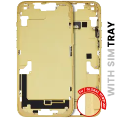 Mid-Frame Housing W/ Small Parts For iPhone 14 Plus (EU / Global Version) (Used OEM Pull: Grade C) (Yellow)