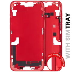Mid-Frame Housing  W/ Small Parts For iPhone 14 Plus (EU / Global Version) (Used OEM Pull: Grade B) (Red)