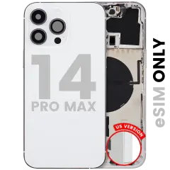 Back Housing W/ Small Parts For iPhone 14 Pro Max (US Version) (Used OEM Pull: Grade C) (Silver)