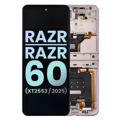 OLED Assembly With Frame For Motorola Razr / Razr 60 (XT2553 / 2025) (Genuine OEM) (Parfait Pink) 