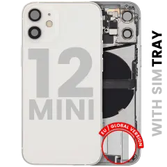 Back Housing W/ Charging Port Flex & Small Parts  For iPhone 12 Mini (EU / Global Version) (Used OEM Pull: Grade B) (White)
