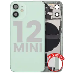 Back Housing W/ Charging Port Flex & Small Parts  For iPhone 12 Mini (US Version) (Used OEM Pull: Grade C) (Green)