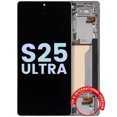 OLED Assembly With Frame For Samsung Galaxy S25 Ultra 5G (Service Pack ) (US &amp; International) (Titanium White Silver)