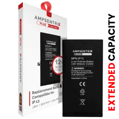 Replacement Battery For iPhone 13 (AmpSentrix Plus Extended)