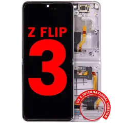 Inner OLED Assembly With Frame Compatible For Samsung Galaxy Z Flip 3 5G (F711) (US & International) (Aftermarket Plus) (Lavender)