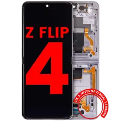 Inner OLED Assembly With Frame Compatible For Samsung Galaxy Z Flip 4 5G (F721) (US & International Version) (Aftermarket Plus) (Bora Purple)